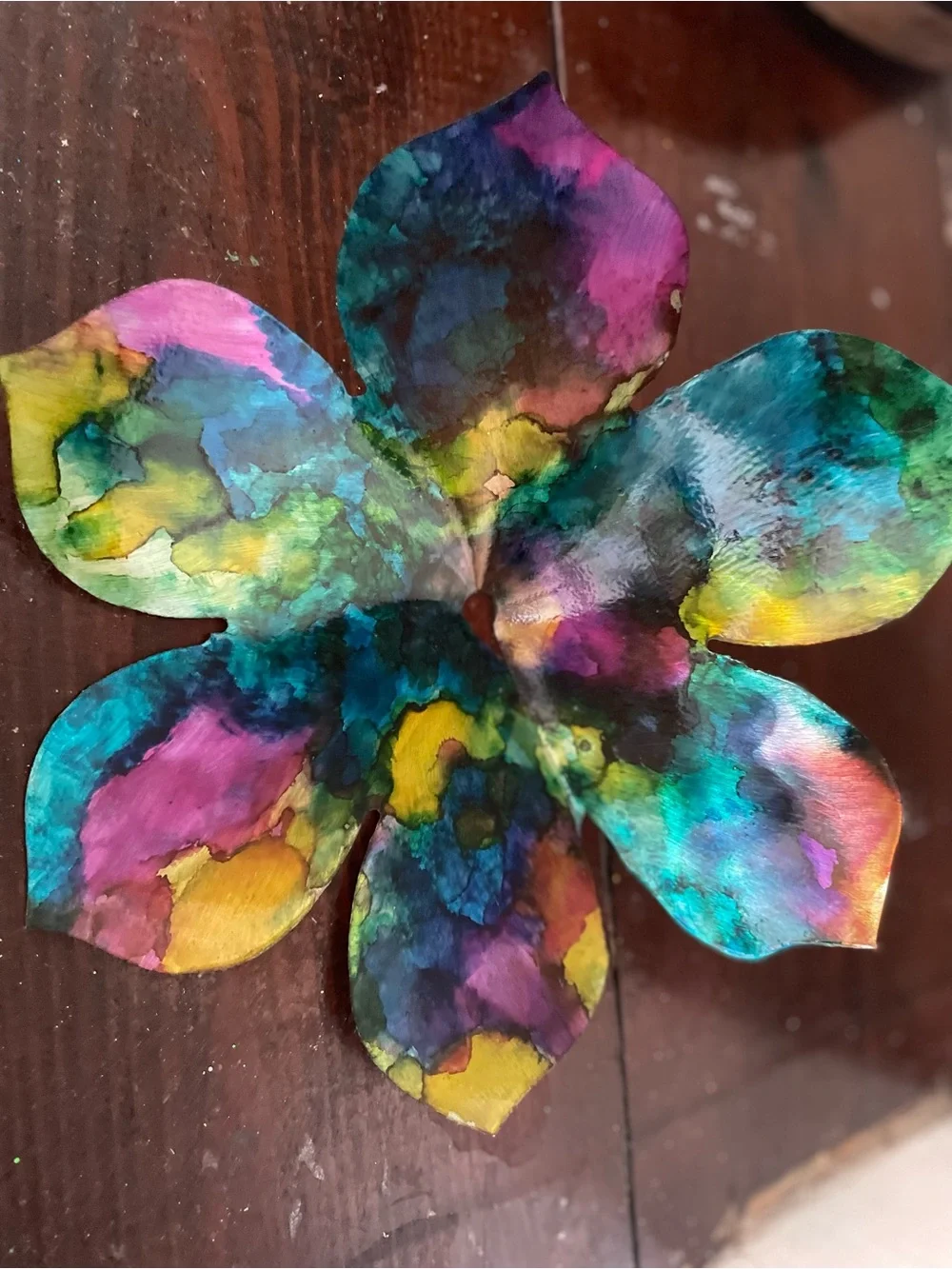 Handcrafted Multicolor Metal Flower Wall Art
